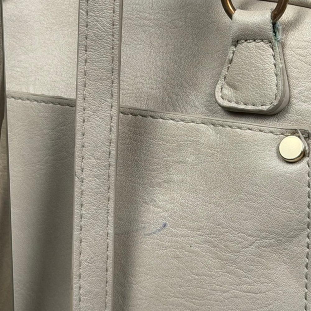 Madison West Beige Vegan Leather Satchel Braided Handle Crossbody Bag Nude‎ - Picture 4 of 9